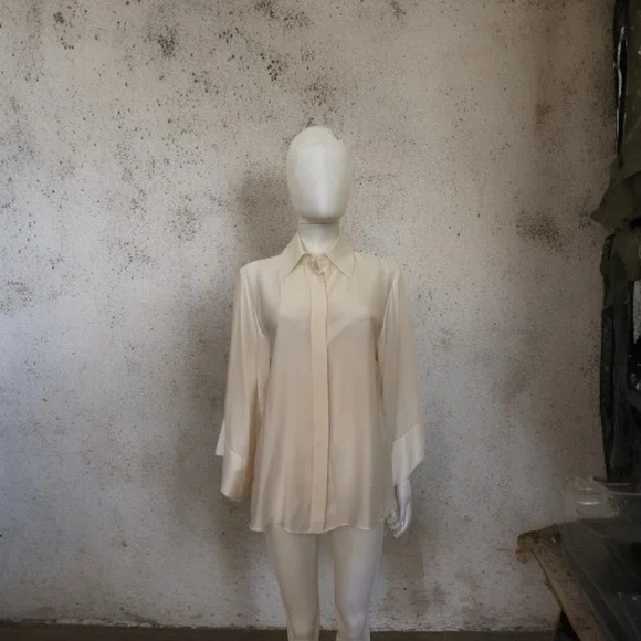 The Row Malvina off white silk top - Picture 6 of 11